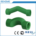 Green PP-R Plastic Water Pipe Fittings Plumbing Tube Fittings 3 Ways Elbow PPR